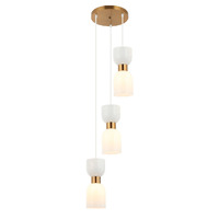 CLA Clessidra 3 Light Opal Glass Ellipse Round Pendant Light