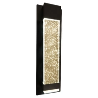 Calibo Coot 300mm Black 12W Tri Colour LED Bubble Glass Exterior Wall Light