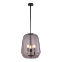 CLA Cuad Round Pyramid Glass Pendant Smokey Black
