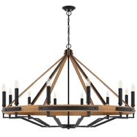 Telbix Darien 12 Ash Wood and Black Pendant Light