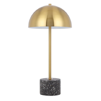 Telbix Domez Antique Gold and Black Terrazzo 2 Light Table Lamp