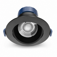 Haneco Dular Adjustable 7W Tri-Colour LED Downlight Black