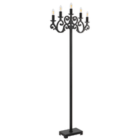Telbix Emporia Black 5 Light Candelabra Floor Lamp