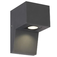 Telbix Engar GU10 3CCT Gypsum Exterior Wall Light Black