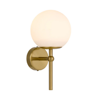 Telbix Eterna Antique Gold and Opal Matt Glass Single Wall Light