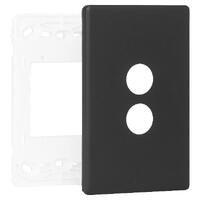 Legrand Excel Life 2 Gang Grid & Plate Matt Black