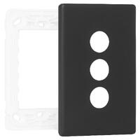 Legrand Excel Life 3 Gang Grid & Plate Matt Black
