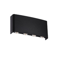 Telbix Eyvor 8 Light 8W Tri-CCT LED Exterior Wall Light Black