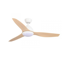 Fanco Breeze AC 48" Ceiling Fan with 18W CCT LED Light White & Beechwood