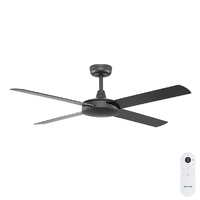 Fanco Eco Silent Deluxe 52" Ceiling Fan Black No Light Smart Remote