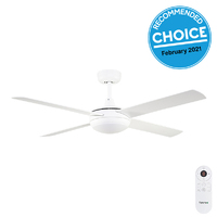 Fanco Eco Silent Deluxe 52" Ceiling Fan White with Light & Smart Remote