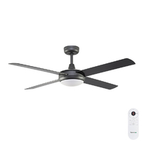 Fanco Eco Silent Deluxe 52" Ceiling Fan Black with Light & Smart Remote