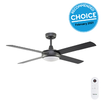 Fanco Eco Silent Deluxe 52" Ceiling Fan Black with Light & Smart Remote