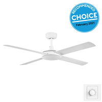 Fanco Eco Silent Deluxe 52" Ceiling Fan White No Light Wall Control