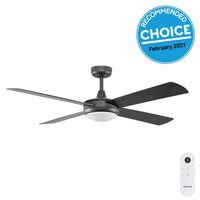 Fanco Eco Silent Deluxe 56" Ceiling Fan Black with Light & Smart Remote