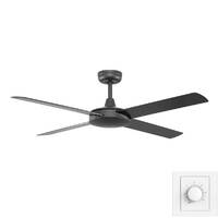 Fanco Eco Silent Deluxe 56" Ceiling Fan Black No Light Wall Control