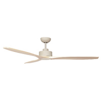 Fanco EarthFirst Wynd 60" DC Ceiling Fan with Base Cap – Ecru with Timber Blades