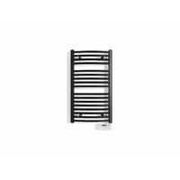 Finimetal Tahiti Surf 500W Electric Towel Rail Black Textured 908 x 500mm