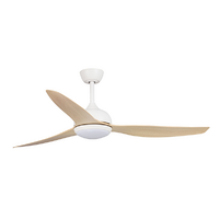 Fanco Eco Style 52" DC Ceiling Fan with 20W CCT LED Light White & Beechwood