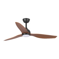 Fanco Eco Style V2 DC 52" Ceiling Fan with 20W Slimline CCT LED Light Black and Koa
