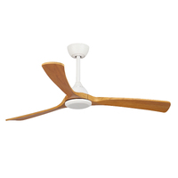 Fanco Sanctuary 52" DC Ceiling Fan White with Teak Timber Blades