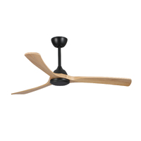 Fanco Sanctuary 52" DC Ceiling Fan Black with Natural Timber Blades