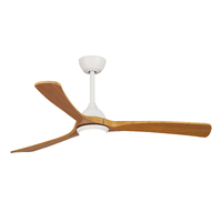 Fanco Sanctuary DC 52" White/Teak Ceiling Fan with LED Light