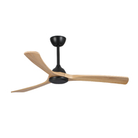 Fanco Sanctuary DC 70" Ceiling Fan Black with Natural Timber Blades 