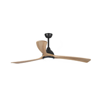 Fanco Sanctuary DC 70" Black/Natural Ceiling Fan with LED Light