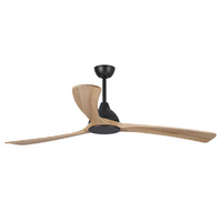 Fanco Sanctuary DC 86" Ceiling Fan- Black Motor with Natural Timber Blades 