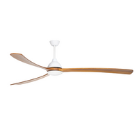Fanco Sanctuary DC 86" White/Teak Ceiling Fan with LED Light