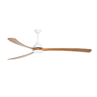 Fanco Sanctuary DC 92" White/Teak Ceiling Fan with LED Light