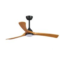 Fanco Sanctuary DC 92" Black/Teak Ceiling Fan with LED Light