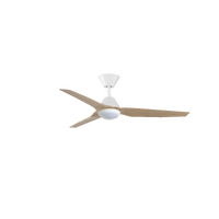Fanco Infinity ID DC Ceiling Fan 48" White/Beechwood Blades Smart Controller with LED Light