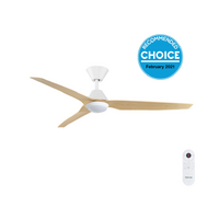 Fanco Infinity ID DC Ceiling Fan 54" White/Beechwood Blades Smart Controller with LED Light