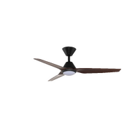 Fanco Infinity ID DC Ceiling Fan 54" Black/Spotted Gum Blades Smart Controller with LED Light