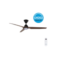 Fanco Infinity ID DC Ceiling Fan 54" Black/Spotted Gum Blades Smart Controller with LED Light