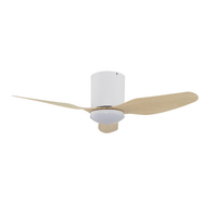 Fanco Studio Smart DC 48" Low Profile Ceiling Fan White with Beechwood blades & Light 