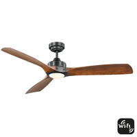 Mercator Minota DC Ceiling Fan with Light Black/Timber