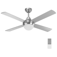 Mercator Lonsdale 120cm AC Ceiling Fan with Light and Remote Brushed Chrome