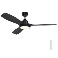 Mercator Raptor 131cm DC Ceiling Fan with LED Light and Remote Black