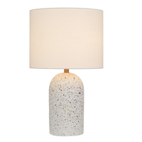 Telbix Fevik 50cm White Terrazzo Table Lamp