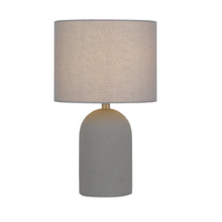 Telbix Fevik 40cm Grey Concrete Table Lamp