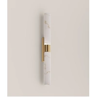 CLA Lighting Flecha Large 14W LED Curved Faux Marble Wall Light Brass