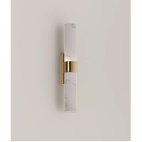 CLA Lighting Flecha Medium LED Curved Faux Marble Wall Light Brass
