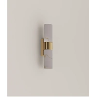 CLA Lighting Flecha Small LED Curved Faux Marble Wall Light Brass