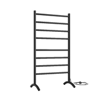 Thermorail FS66EB Free Standing Heated Towel Rail Matt Black 8 Bar 240V