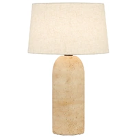 Telbix Fulvia Table Lamp Travertino Beige and Beige Linen