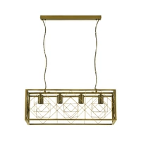 CLA Gaggia 4 Light Rectangular Cage Pendant Imitation Antique Brass