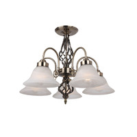 MDA Geneva 5 Light Pendant Antique Brass